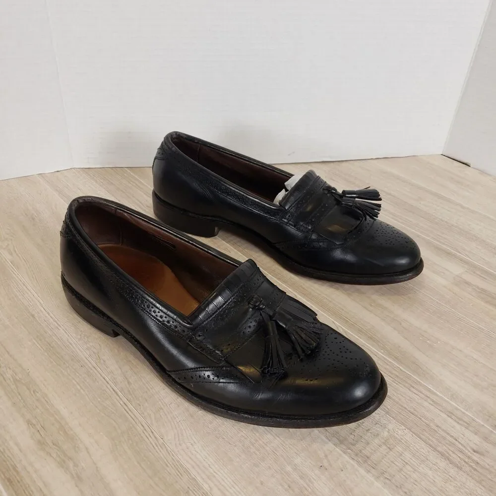 Allen Edmonds Bridgeton Shoes Mens 9.5B Black Leather Dress Tassels Loafers